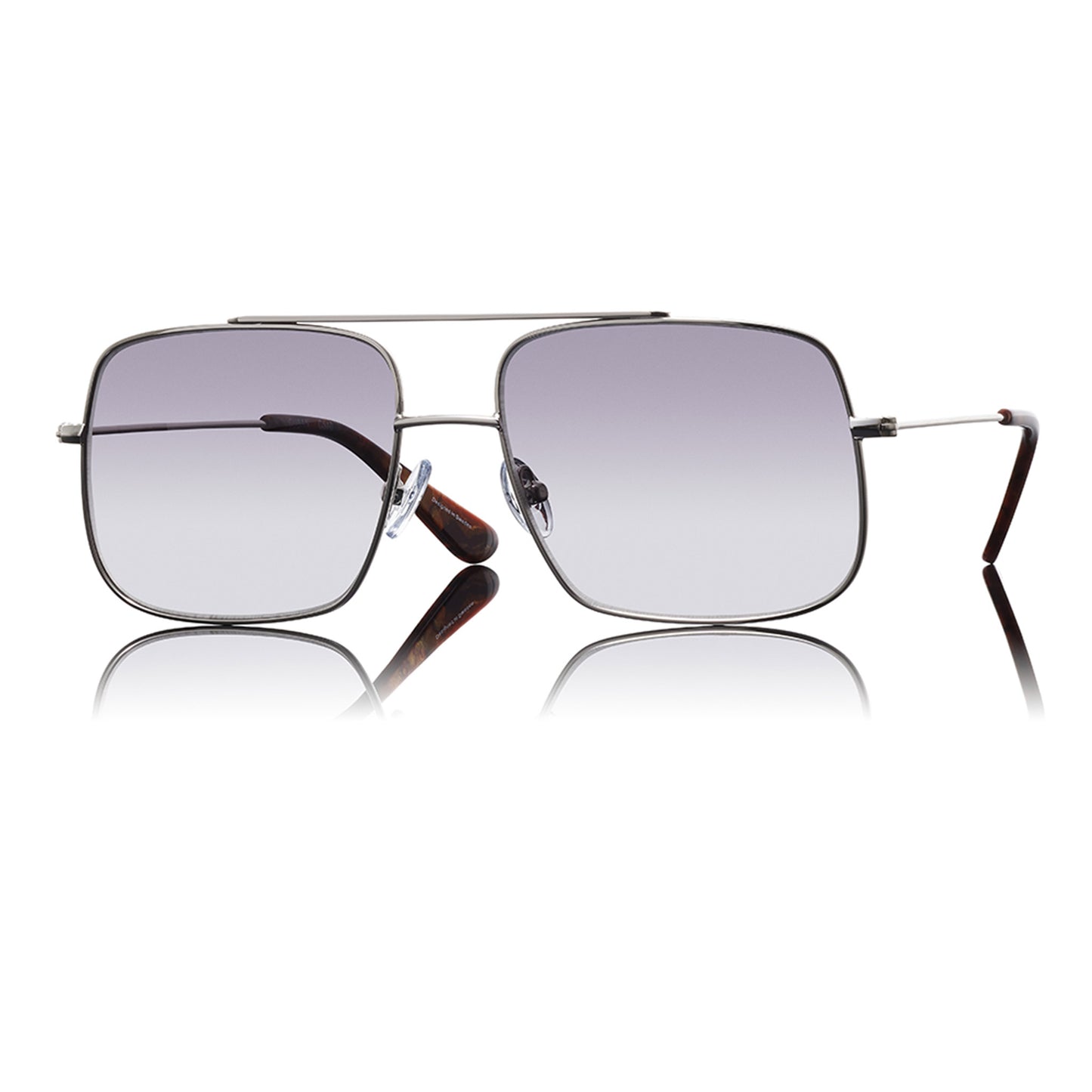 CUBAN - SILVER WITH GREY GRADIENT LENS